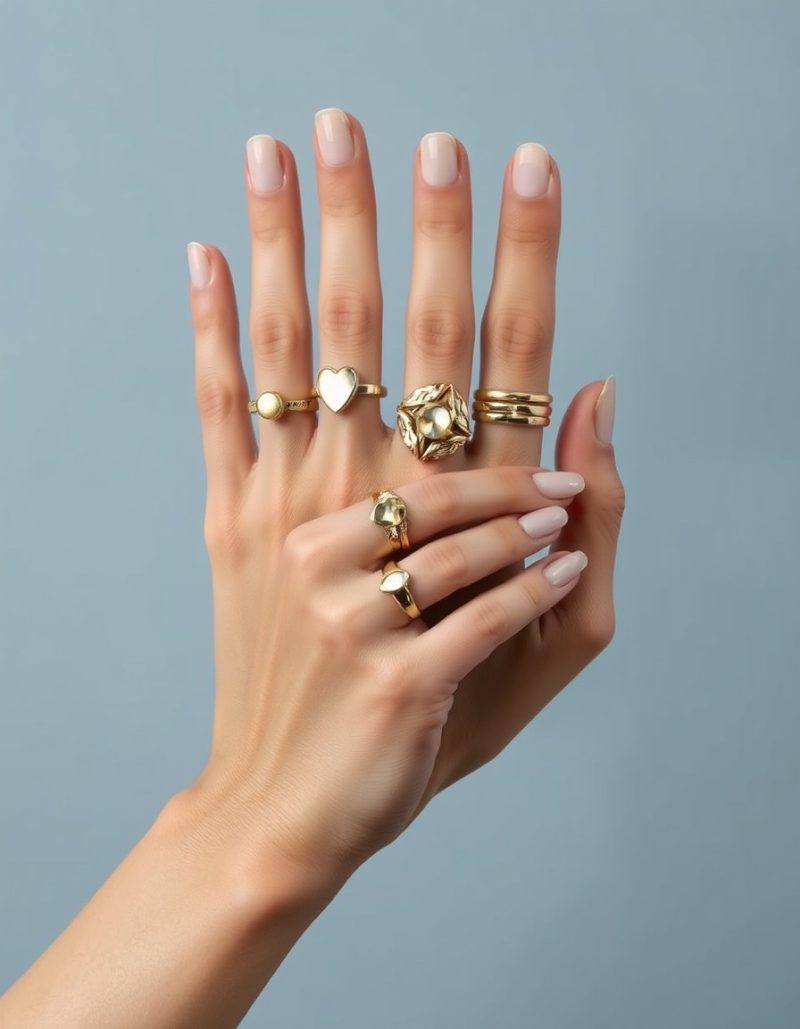Mani con anelli in oro